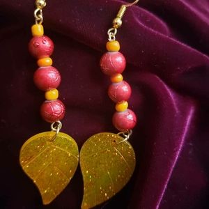 Handmade Autumn Leaf Dangle Earrings